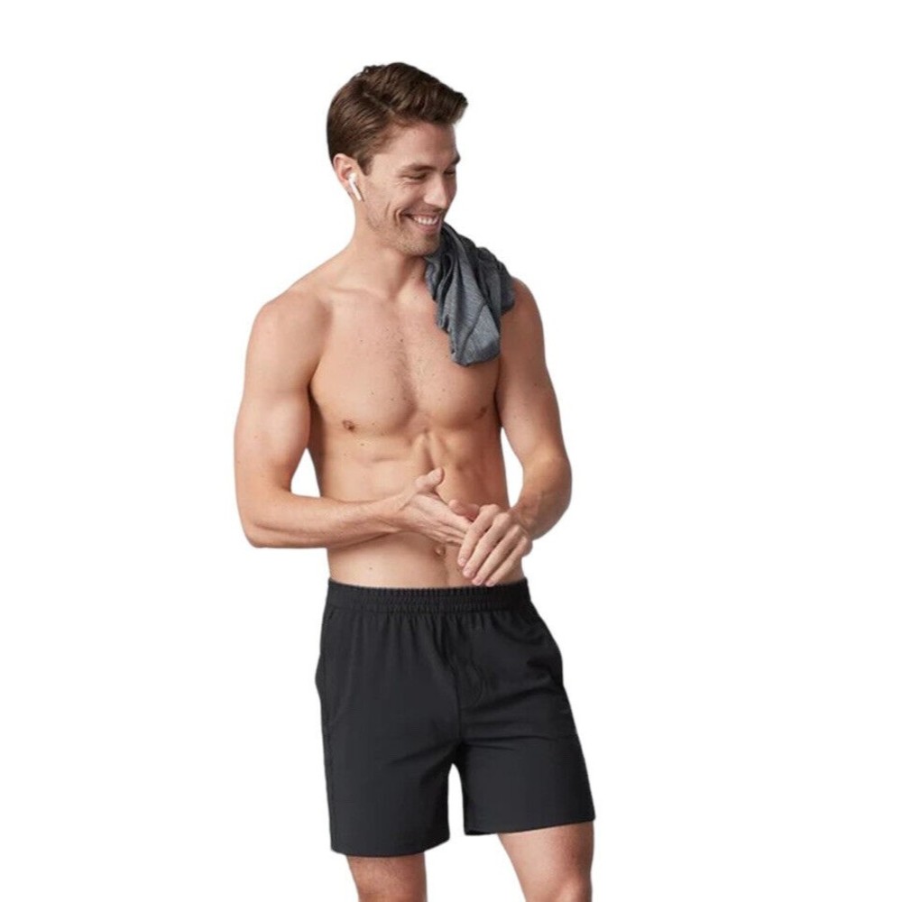 Mack Weldon Shorts Mens Large Stratus Active Lined 7" Inseam Black Athleisure